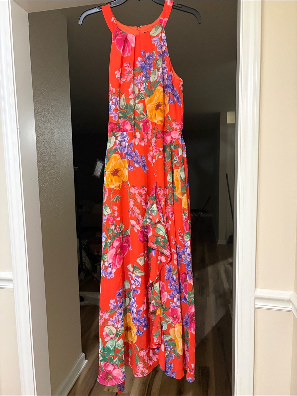 Jessica Howard Orange Floral Print Dress